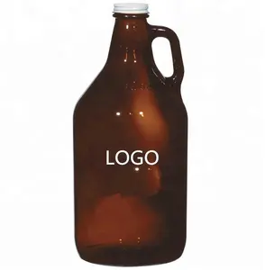 OSHOW Grosir Growler California Iter Botol Anggur Bir Kaca Amber