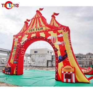 Arche de <span class=keywords><strong>cirque</strong></span> gonflable, entrée de carnaval, équipement d'amusement extérieur, tissu Oxford 10x5m, 10 personnes - Product Image 2