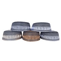 Chapeau Kufi musulman pour adulte brodé sur mesure, chapeau islamique imprimé à dessus plat, chapeau ethnique islamique arabe