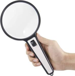 Grande lentille 110mm 4 lampes Led poignée basse Vision personnes âgées regardant la pièce de monnaie lunettes de lecture grossissantes 10x/20x avec lumière - Product Image 1