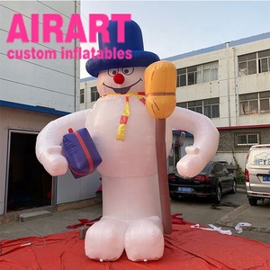 Sevimli açık dekorasyon şişme noel mavi eşarp kardan adam balon - Product Image 3