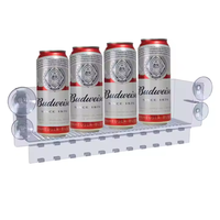 Nouveau support de présentation amovible en acrylique étanche avec ventouse pour porte de réfrigérateur, personnalisable avec logo, pour canettes de boissons