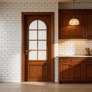 Porta Interna Moderna in Pino Italiano con Pannello in Melamina, Trattamento Antiumidità per Casa, Cucina, Villa, Appartamento, Camera da Letto, Ingresso - Product Image 5