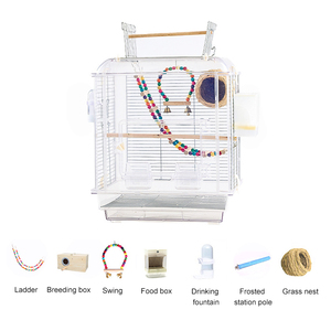 Clear Hanging <span class=keywords><strong>Bird</strong></span> House cage canaris parrot con vassoio nido di alimentazione per la casa Pet <span class=keywords><strong>Shop</strong></span> gabbia per uccelli in plastica acrilica - Product Image 2