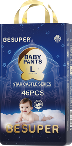 Pañales para Bebé BESUPER, Serie Star Castle, Ultra Suaves, Extra Secos, Desechables, con Extracto de Arándano para Bebés - Product Image 2