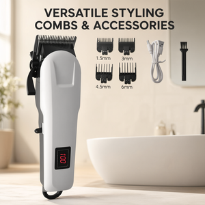Tagliacapelli <span class=keywords><strong>Professionale</strong></span> da Barbiere Senza Fili in ABS con Display a LED, Rasoio Ricaricabile da Uomo - Product Image 4