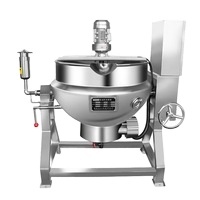 Marmite en acier inoxydable 304 de qualité alimentaire, machine à confiture commerciale/fraise avec mélangeur, bouilloire à enveloppe