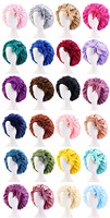 Nouveau Grand Bonnet de Nuit Ajustable en Soie et Satin avec Bandeau Élastique pour Cheveux Bouclés et Bande de Tête