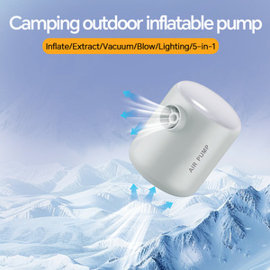 Mini pompe à air portable, accessoires de camping, lanterne, 2200 mAh, rechargeable par USB, équipement pour matelas gonflable, lit d'air, piscine gonflable - Product Image 2