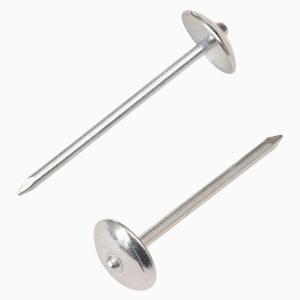 Clous de toiture à tête de parapluie électro galvanisés 2.5 pouces * 9G lisses/torsadés - Product Image 1