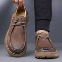 Chaussures décontractées pour hommes en cuir véritable à lacets, taille 38-44, couleur gris kaki, basses, confortables pour la marche quotidienne