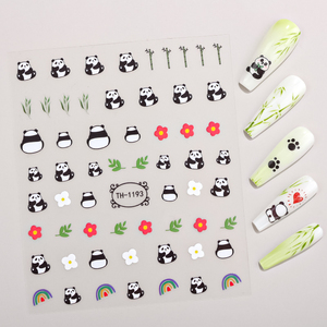 Autocollant pour ongles en forme de cœur de panda géant chinois, mignon, 3D, imperméable, en plastique, pour le printemps, l'été, l'automne, nouveau design, dessin animé - Product Image 5