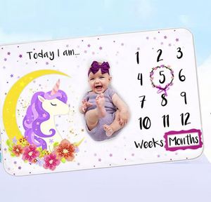 Custom 3D Digital Printing Monthly Flannel <b>Milestones</b> Flower <b>Milestone</b> <b>Blanket</b> With Accessories - Product Image 1