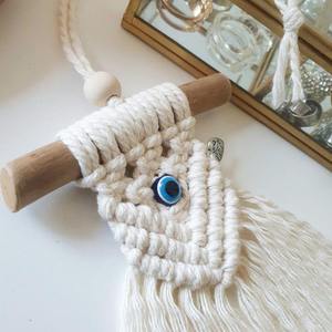 Mal de ojo personalizado colgante de pared Ojo Azul turco mano hilo de algodón tejido tapiz ornamento colgante de pared decoración de la habitación de los niños - Product Image 5