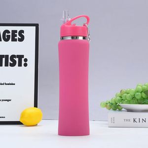 Botella de Agua Aislada de Acero Inoxidable, Estilo Cinturón, Portátil, 600ml/750ml, Termo al Vacío con Pajita y Tapa Antiderrames para Viajes y Gimnasio - Product Image 4