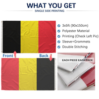 Drapeau belge 3x5 pieds en polyester, impression recto, œillets en laiton, double couture, vente en gros, 3x5 90x150cm, drapeau du Royaume de Belgique