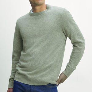 Suéter de algodón 100% antiencogimiento cálido de invierno para hombre, venta al por mayor, personalizado, OEM, ODM, tejido ligero por ordenador, 12GG - Product Image 3