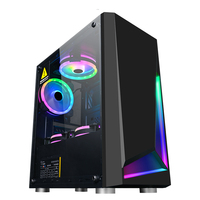Atx fan renkli pleksiglas yatay soğutmalı cpu kabine toz geçirmez oyun pc bilgisayar kılıf bilgisayar kulesi