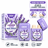 Inhalateur Nasal OEM Lavande Apaisante, Même Arôme, Bouchon Flip Gauche/Droite, Bâtonnet Floral Violet, Fabrication par Contrat, Cadeau, Vente au Détail