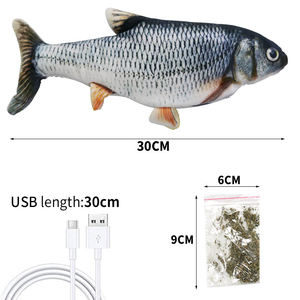 <span class=keywords><strong>USB</strong></span> ปลาฟ้าแบบโต้ตอบได้ของเล่นสำหรับแมวที่เคลื่อนไหวได้เป็นมิตรกับสิ่งแวดล้อมผ้ากำมะหยี่ขนยาวปลาเต้นรำคิกเกอร์จำลองสำหรับแมว - Product Image 4