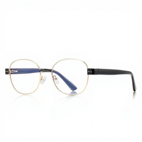 Monture de lunettes de vue légère bicolore en métal, forme carrée et ronde, pour usage quotidien