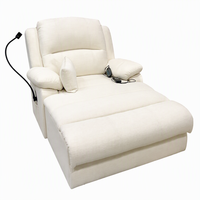 Canapé-lit électrique inclinable Vanbow à 6 points de massage par vibration, chaise-lit simple en tissu pour hôtel, bureau, maison