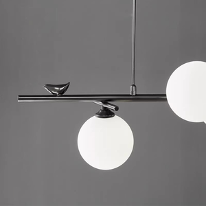 Lustre linéaire moderne en fer, 5/6 <span class=keywords><strong>ampoules</strong></span> G9 en verre, finition cuivre noir mat naturel, <span class=keywords><strong>suspension</strong></span> à lumière chaude pour maison contemporaine - Product Image 5