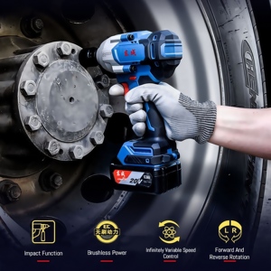 Dongcheng <span class=keywords><strong>20V</strong></span> không chổi than tác động cờ lê dcpb698em 4.0Ah hai pin 750W mô-men xoắn cao điều chỉnh tốc độ 3/4 "ổ đĩa - Product Image 6