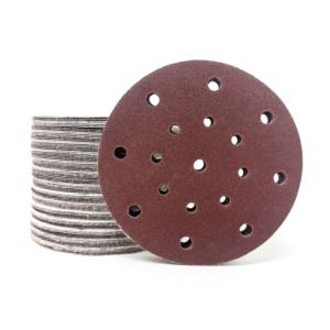 금속 자동차 연마용 홀이 있는 고효율 6 인치 레드 A/O 후크 루프 사포 알루미늄 산화물-제작 후크 - Product Image 1