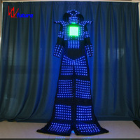 Costume de robot LED multicolore pour marcheur sur échasses, idéal pour carnaval, spectacle DJ, exposition technologique, défilé de rue, danse sur scène, cosplay