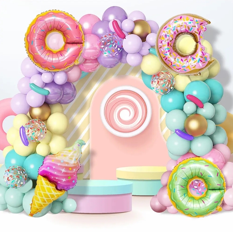 Stylish Balloon Garland and Pennant Arch
