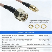 Câble coaxial en cuivre ANNXIN RG316 de performance supérieure avec connecteurs SMA vers N/MMCX/MCX/TNC/paroi pour la transmission de signal
