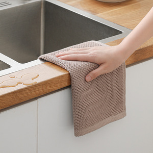 Cleaning <b>Cloths</b> Cotton Square Kitchen Towels <b>Absorbent</b> Breathable Non Stick Dishcloths Honeycomb Pattern Solid Color Pots And - Product Image 4
