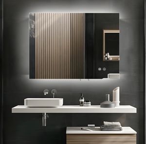 Rétroéclairage LED pour vanité <span class=keywords><strong>de</strong></span> salle <span class=keywords><strong>de</strong></span> bain avec éclairage Étagère en verre Désembuage Prise <span class=keywords><strong>de</strong></span> rasoir Fonction mémoire - Product Image 3