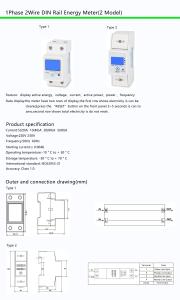 Compteur d'énergie monophasé à rail DIN avec écran LCD et réinitialisation par clé, 5-80A 230V, pour usage domestique et commercial - Product Image 5