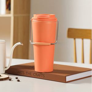Mug de voyage moderne en acier inoxydable portable, capacité 510 ml, bouteille d'eau isotherme sous vide avec couvercle et poignée, gobelet à café pour voiture, 5 - Product Image 2
