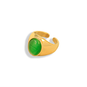 Bague pour homme en acier inoxydable plaqué or rose européen et américain, style simple, fin, tendance, géométrique - Product Image 1