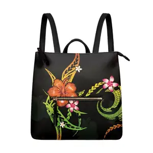 Commercio all'ingrosso bella borsa di fiori hawaiani donna donna zaino posteriore in pelle Multi-funzione donne carine Mini zaino signore pack