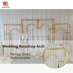 Décoration de scène de mariage lisse support de toile de fond en arc de mariage en métal toile de fond intéressante pour mariage de luxe - Product Image 6