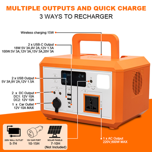 Estación de Energía Portátil de Emergencia para Exteriores de 600W con Panel Solar LiFePO4 Personalizado, MPPT, Linterna y Cargador Externo de 120W - Product Image 2