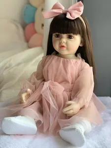 R & B pengiriman Reborn bayi gratis cetakan silikon cair boneka bayi baru lahir anak perempuan realistis Bebe Reborn Pinky Reborn boneka bayi