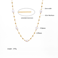 Mode En Acier Inoxydable Plaqué Or Femmes Bijoux Collier En Gros 18k Allergie Imitation Bijoux Perle Colliers