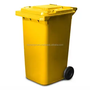 Tempat sampah plastik kuning kualitas tinggi tempat sampah beroda plastik/tempat sampah/tempat sampah fr harga diskon