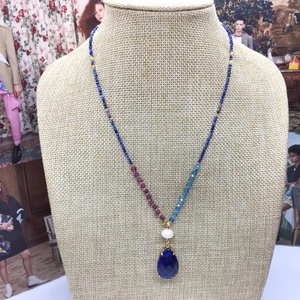 Collar de Moda con Cuentas de Piedra Natural de 2mm, Diseño <span class=keywords><strong>2026</strong></span>, con Colgante de Piedras Preciosas, Joyería Corta para Mujer - Product Image 2