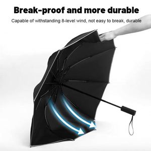 Parapluie pliant automatique imperméable à 10 baleines pour la pluie, vente en gros - Product Image 2