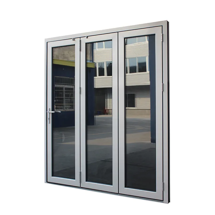 Office Building Aluminum Folding Glass Door Bathroom Cheap Folding Patio Sliding Doors