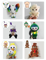 Porte-clés ours en peluche marron personnalisé, jouet en peluche, personnages personnalisables, logo en forme de cœur, surface vernie UV pour le stress