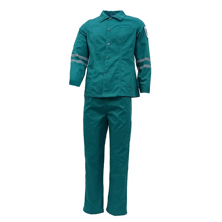 労働服を掃除するための高品質の反射安全作業服ユニセックス綿とポリエステルの大人の作業服