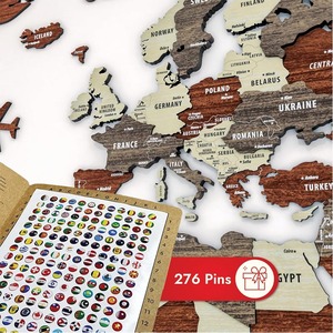 Mondes colorés, carte <span class=keywords><strong>du</strong></span> <span class=keywords><strong>monde</strong></span> en bois 3D multicouche - Product Image 5