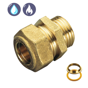Raccord mâle droit 18x3/4 avec produit d'outil de tournage de joint torique jaune - Product Image 1